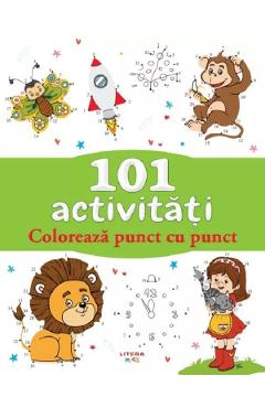 Carte 101 activitati. Coloreaza punct cu punct editura -