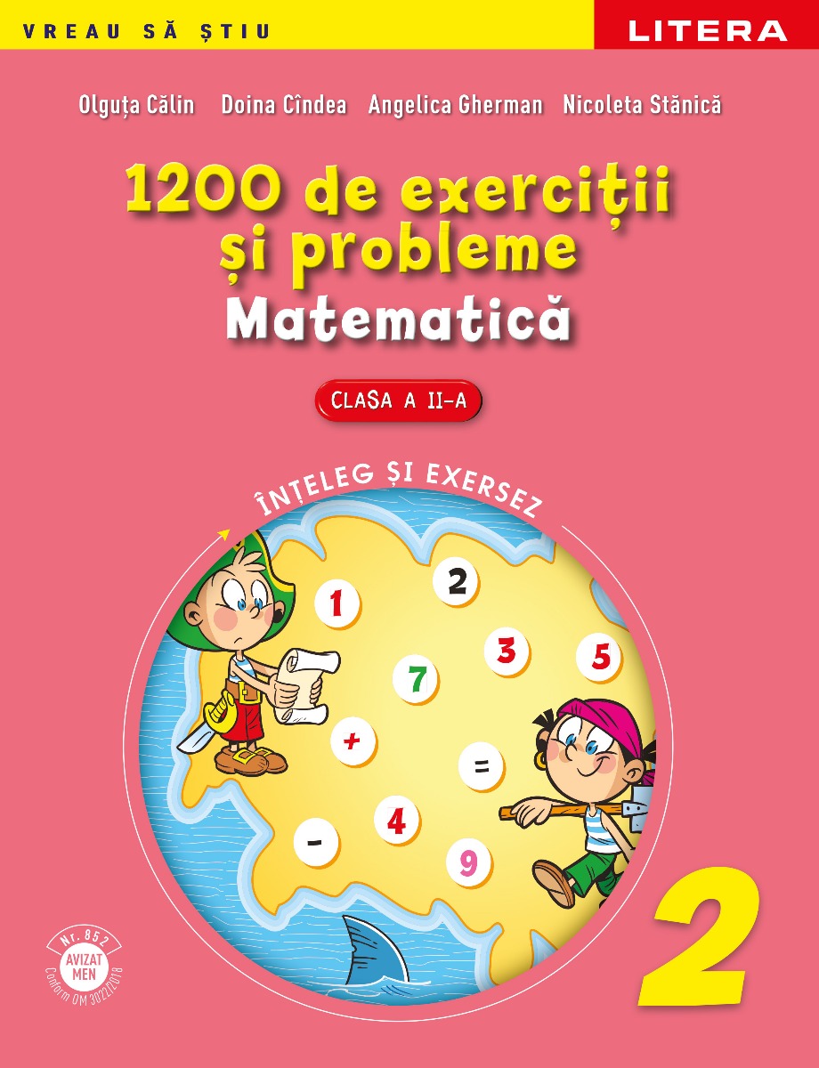 Carte 1200 de exercitii si probleme de matematica. Clasa II editura Litera
