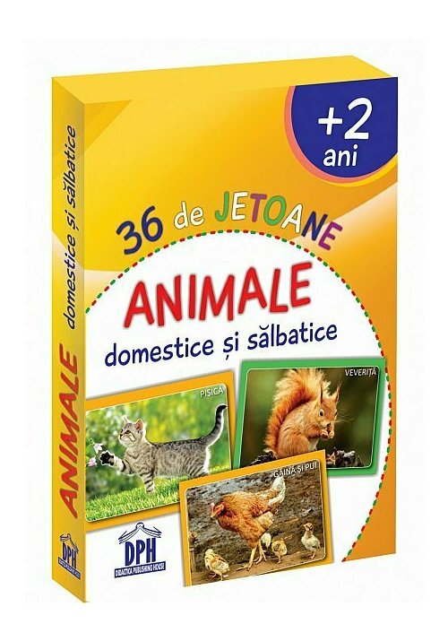 Carte 36 de Jetoane - Animale domestice si salbatice editura Didactica Publishing House