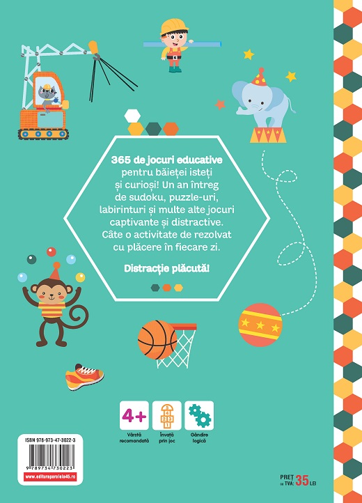 Carte 365 de jocuri educative pentru baietei   editura Paralela 45