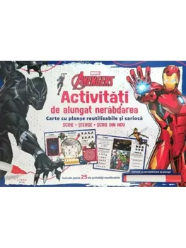 Carte Activitati de alungat nerabdarea. Carte cu planse reutilizabile si carioca. Marvel Avengers/*** editura Editura Litera