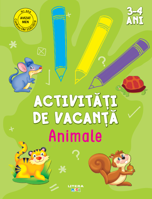 Carte Activitati de vacanta. Animale (3-4 ani) editura Litera
