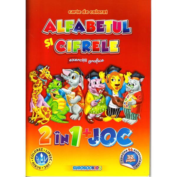 Carte Alfabetul si cifrele. Exercitii grafice - Carte de colorat