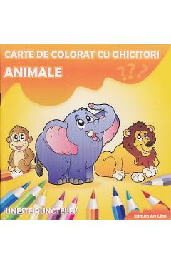 Carte Animale - Carte de colorat cu ghicitori editura -