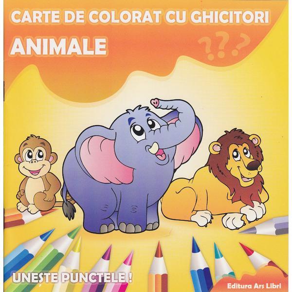 Carte Animale - Carte de colorat cu ghicitori