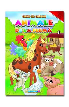 Carte Animale de la ferma. Romana - Engleza - Carte de colorat editura -