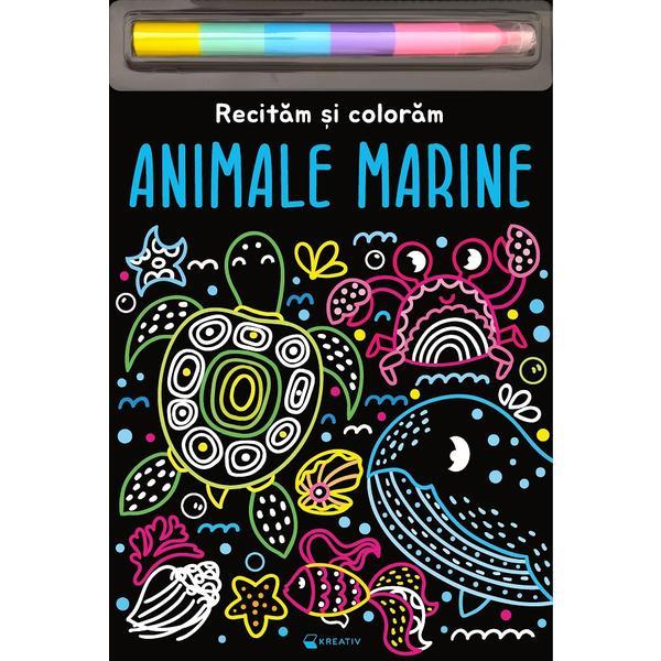 Carte Animale marine. Recitam si coloram