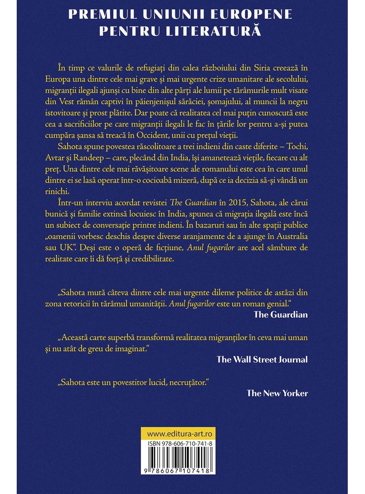 Carte Anul fugarilor autor Sunjeev Sahota editura Art