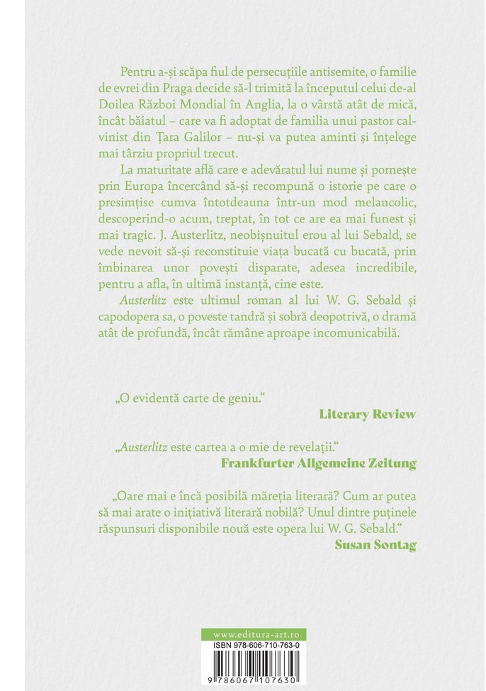 Carte Austerlitz autor W.G. Sebald editura Art