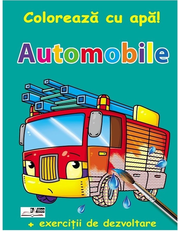 Carte Automobile - Coloreaza cu apa   editura Biblion