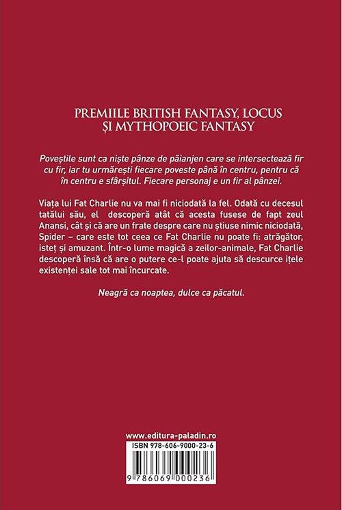 Carte Baietii lui Anansi autor Neil Gaiman editura Paladin