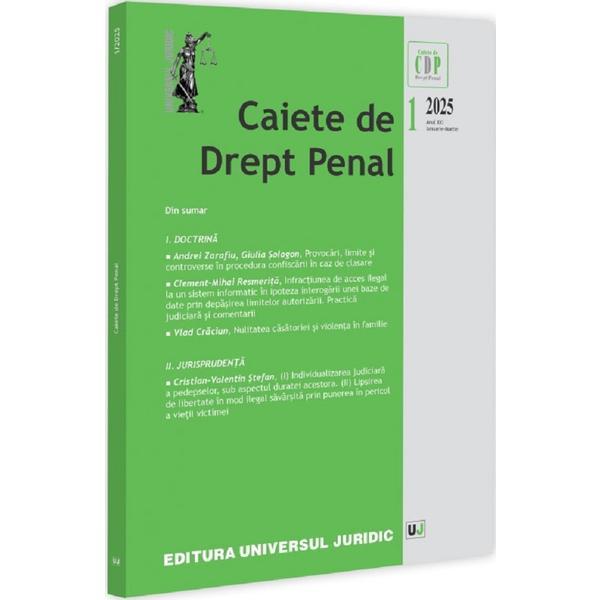 Carte Caiete de drept penal Nr.1 din 2025
