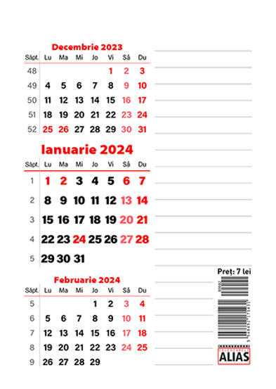 Carte Calendar 2024 triptic cu planner magnetic editura Crime Scene Press