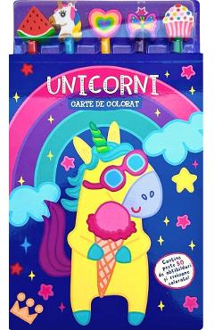 Carte Carte de colorat cu 5 creioane. Unicorni editura -