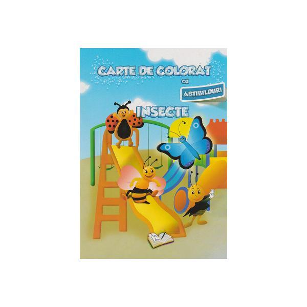 Carte Carte de colorat cu abtibilduri - Insecte