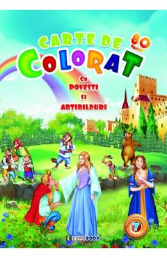 Carte Carte de colorat cu povesti si abtibilduri Vol.7. 80 de pagini cu autocolante editura -