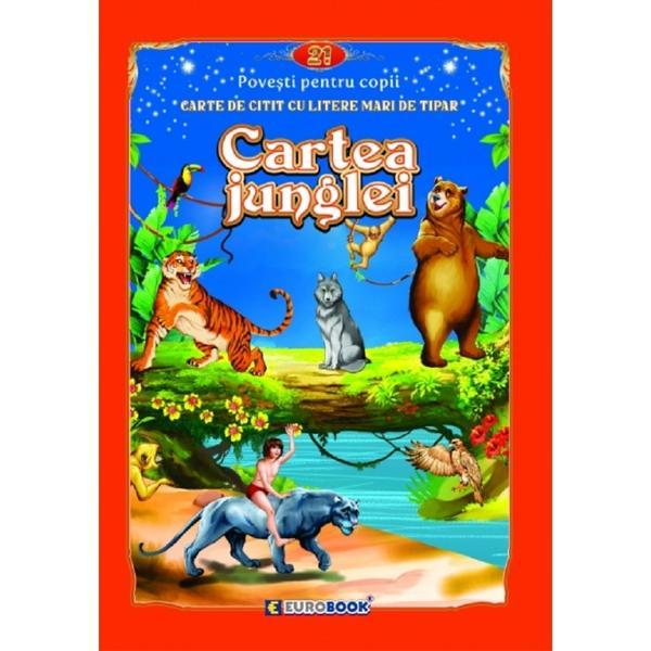 Carte Cartea junglei. Carte de citit cu litere mari de tipar