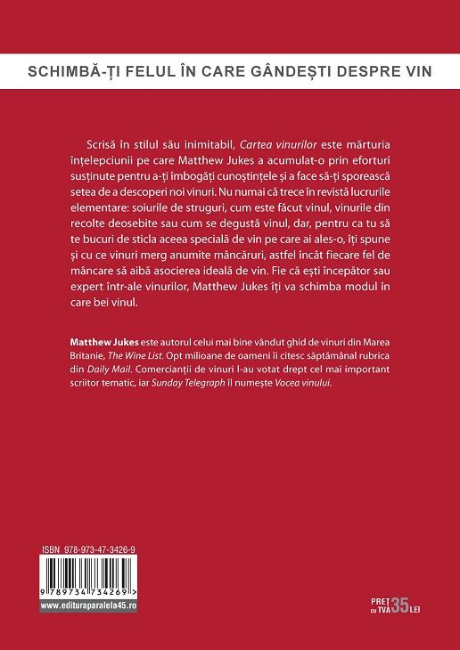 Carte Cartea vinurilor autor Matthew Jukes editura Paralela 45