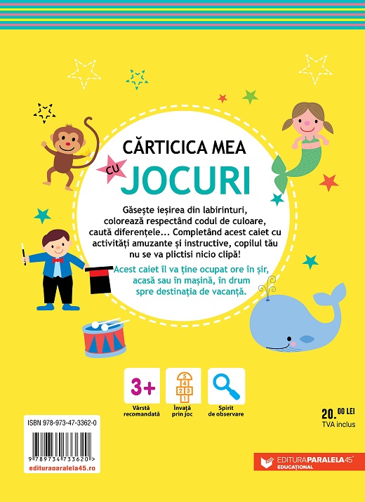 Carte Carticica mea cu jocuri   editura Paralela 45