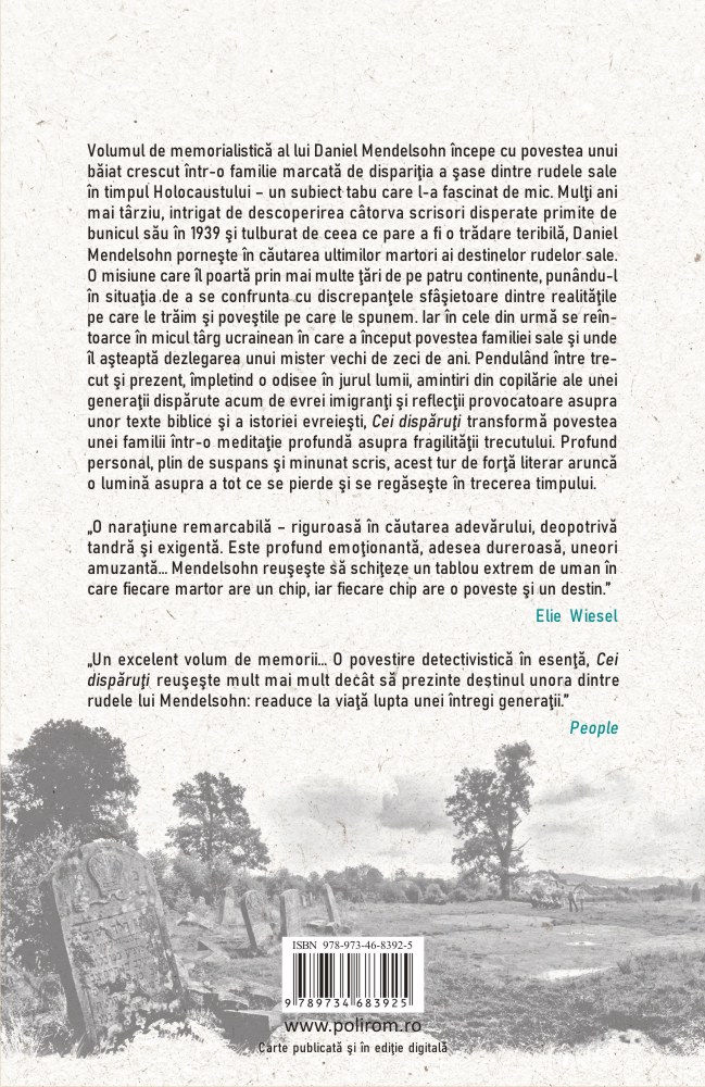 Carte Cei disparuti autor Daniel Mendelsohn editura Polirom