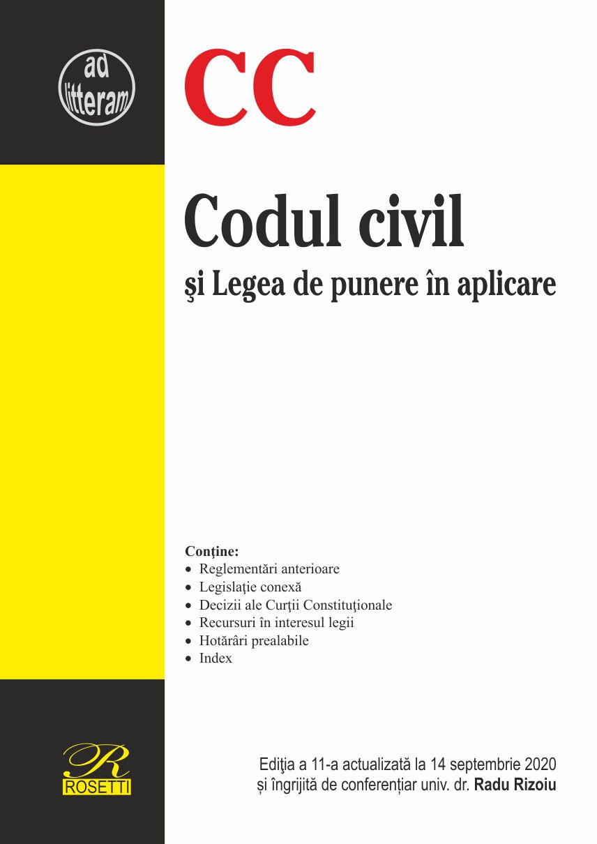 Carte Codul civil si Legea de punere in aplicare   editura Rosetti