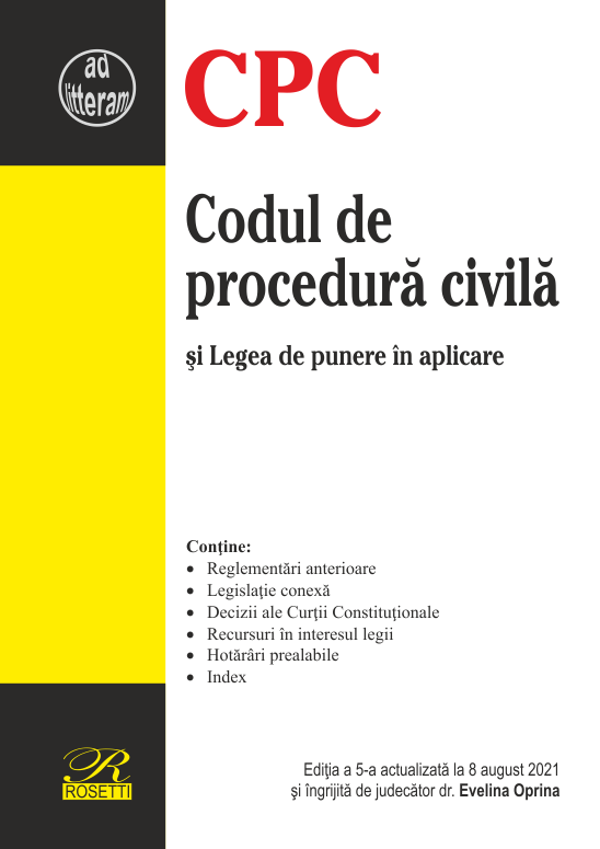 Carte Codul de procedura civila   editura Rosetti