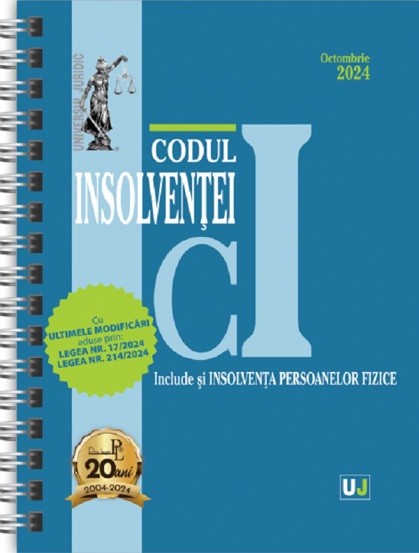 Carte Codul insolventei Octombrie 2024 Ed. Spiralata editura Universul Juridic