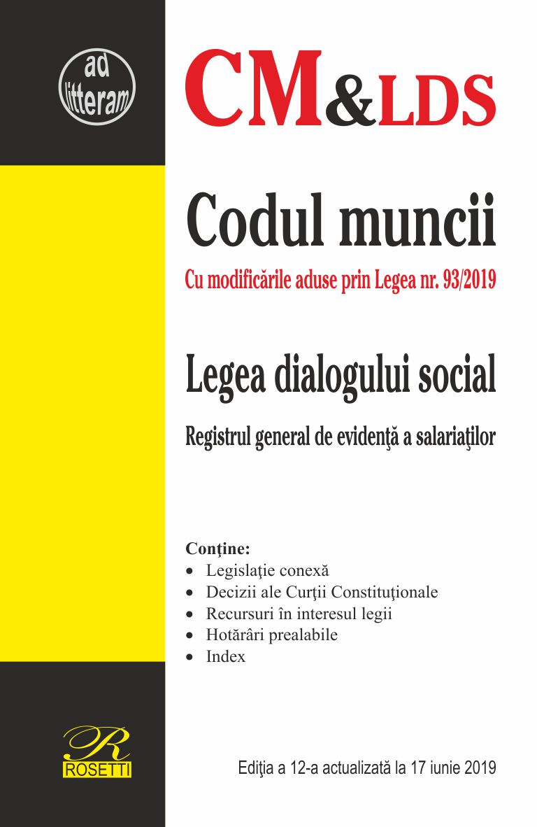 Carte Codul muncii   editura Rosetti