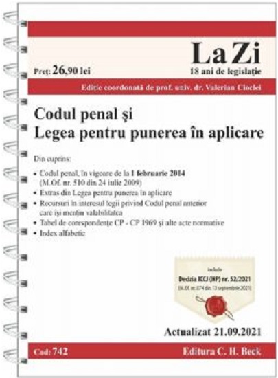 Carte Codul penal si Legea pentru punerea in aplicare   editura C.H. Beck