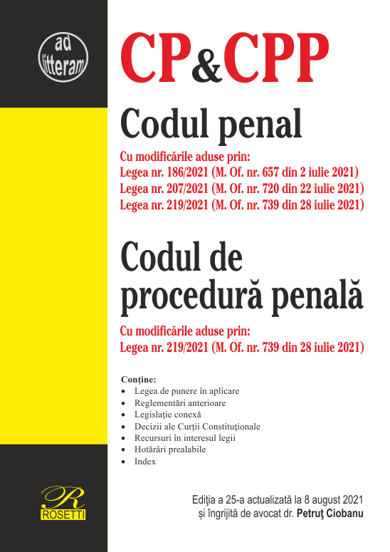 Carte Codul penal. Codul de procedura penala   editura Rosetti