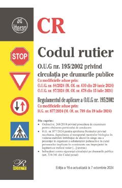 Carte Codul rutier Ed.16 Act. 7 octombrie 2024 editura -
