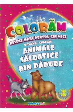 Carte Coloram desene mari pentru cei mici: Animale salbatice din padure editura -