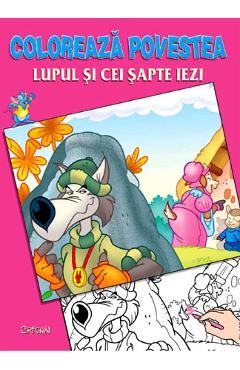 Carte Coloreaza povestea: Lupul si cei sapte iezi editura -