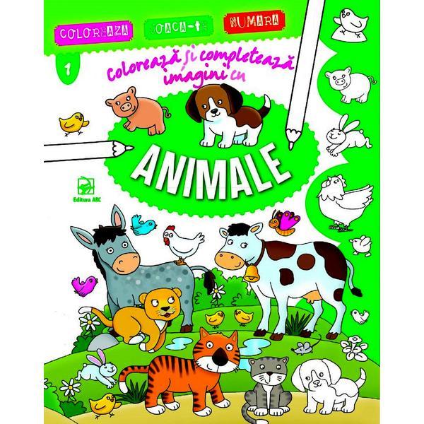 Carte Coloreaza si completeaza imagini cu animale