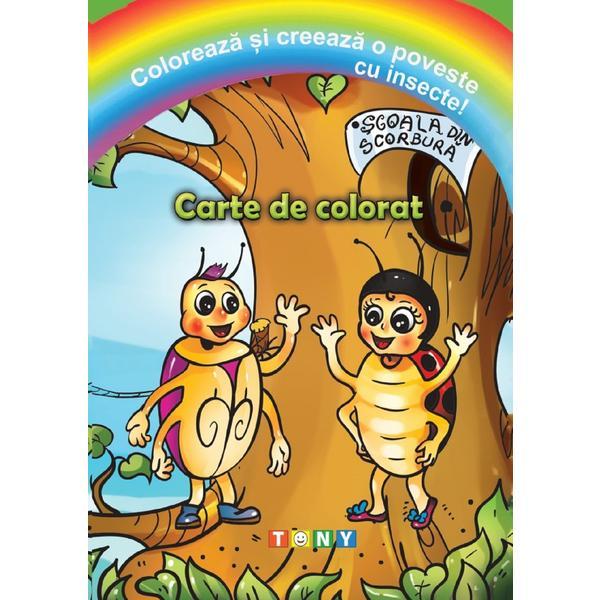 Carte Coloreaza si creeaza o poveste cu insecte! Carte de colorat