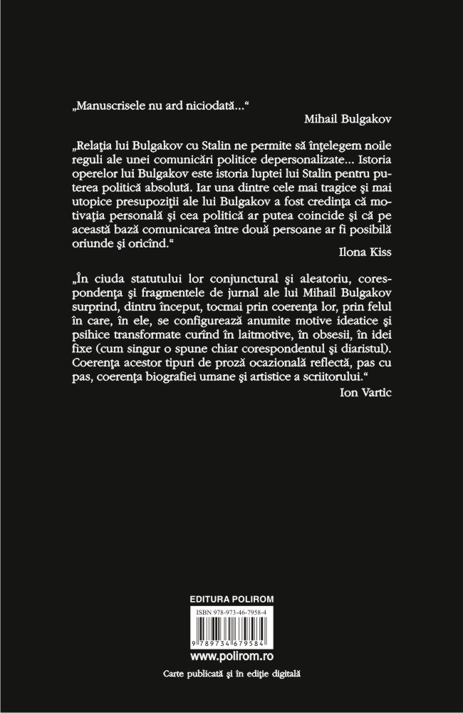 Carte Corespondenta. Jurnale autor Mihail Bulgakov editura Polirom