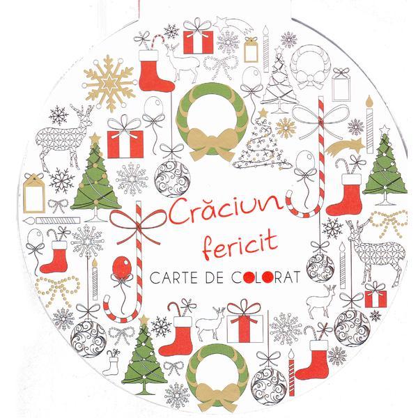 Carte Craciun fericit - Carte de colorat