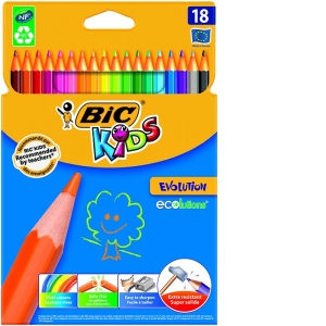 Carte Creioane colorate 18 culori Evolution Bic