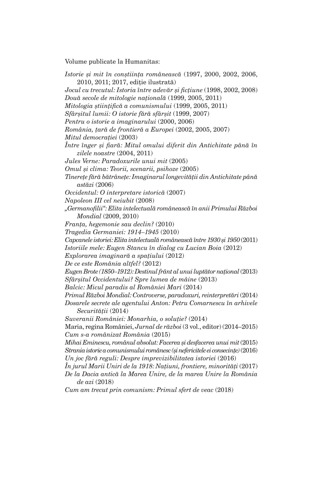 Carte Cum am trecut prin comunism. Al doilea sfert de veac autor Lucian Boia editura Humanitas