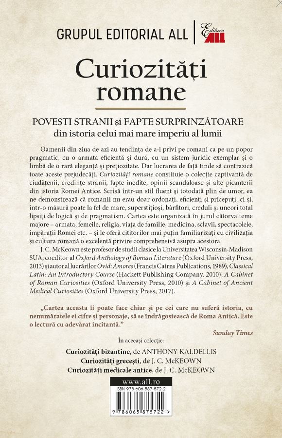 Carte Curiozitati romane autor J.C. McKeown editura ALL