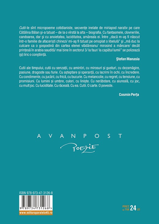 Carte Cutii autor Catalina Balan editura Paralela 45