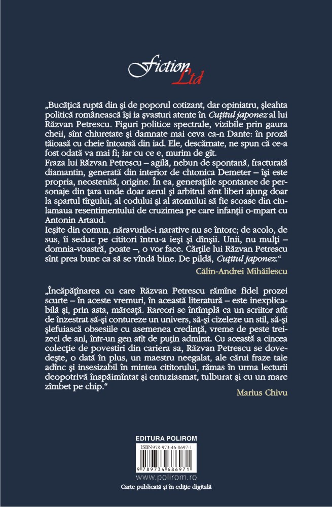 Carte Cutitul japonez autor Razvan Petrescu editura Polirom