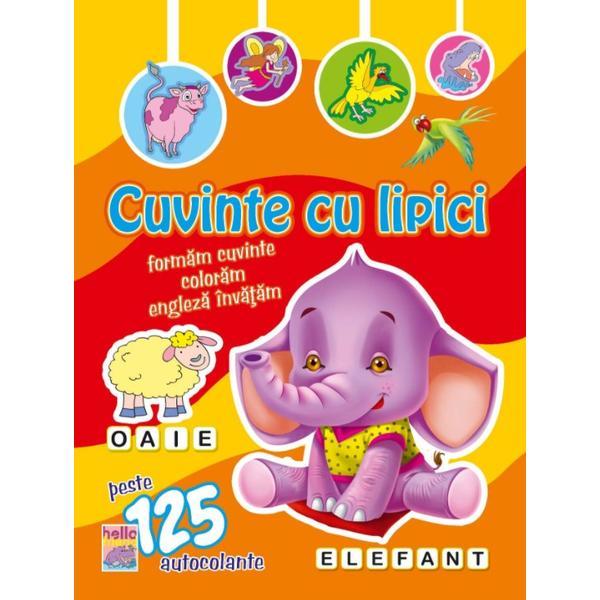 Carte Cuvinte cu lipici Elefant