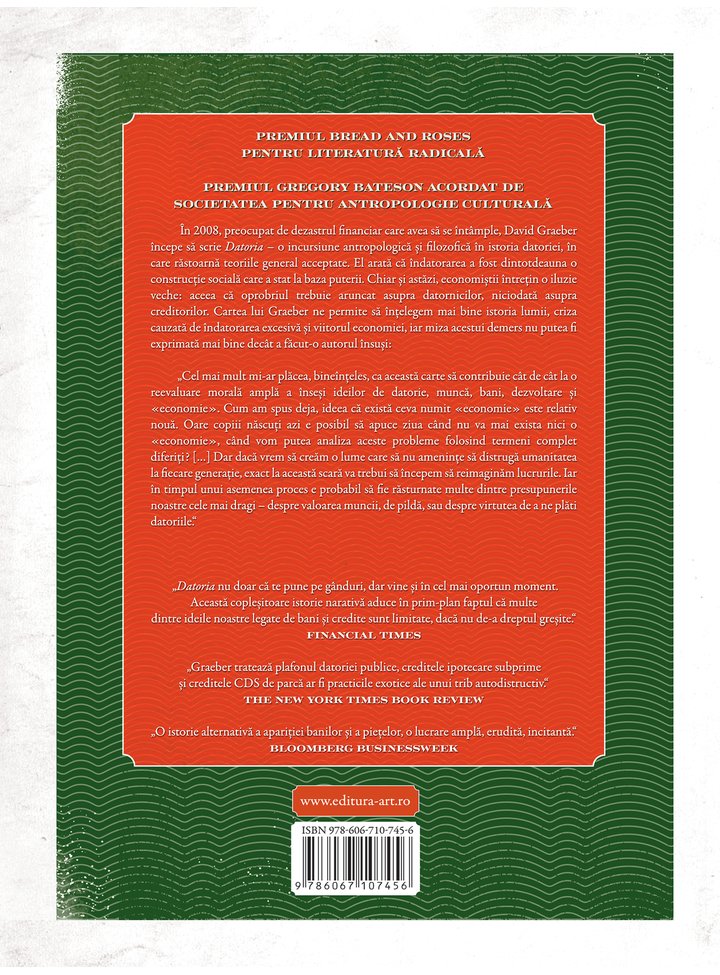 Carte Datoria autor David Graeber editura Art