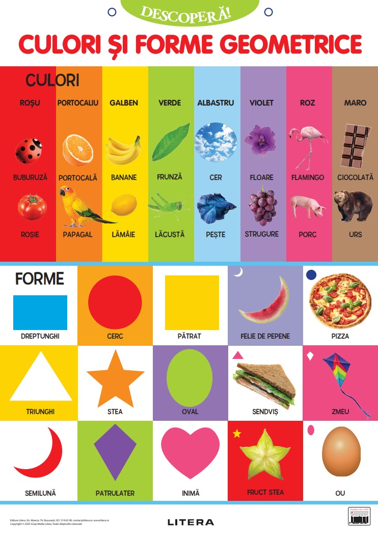 Carte Descopera! Culori si forme geometrice (planse educationale) editura Litera