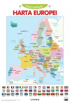 Carte Descopera! Harta Europei. Planse educationale editura -