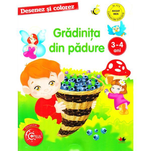 Carte Desenez si colorez. Gradinita din padure 3-4 ani