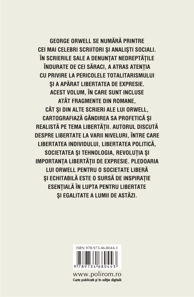 Carte Despre libertate autor George Orwell editura Polirom