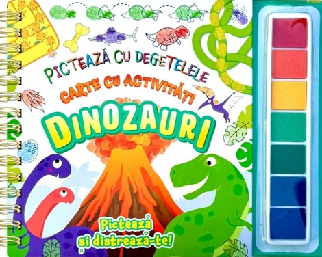 Carte Dinozauri. Picteaza cu degetelele editura Flamingo Junior