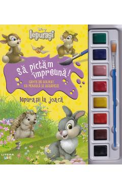 Carte Disney: Iepurasii la joaca. Sa pictam impreuna! Carte de colorat cu pensula si acuarele editura -